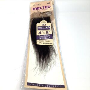 Outre Melted Lace Closure 4" X 5" Natural Straight 10" Natural BRN Pre-Plucked